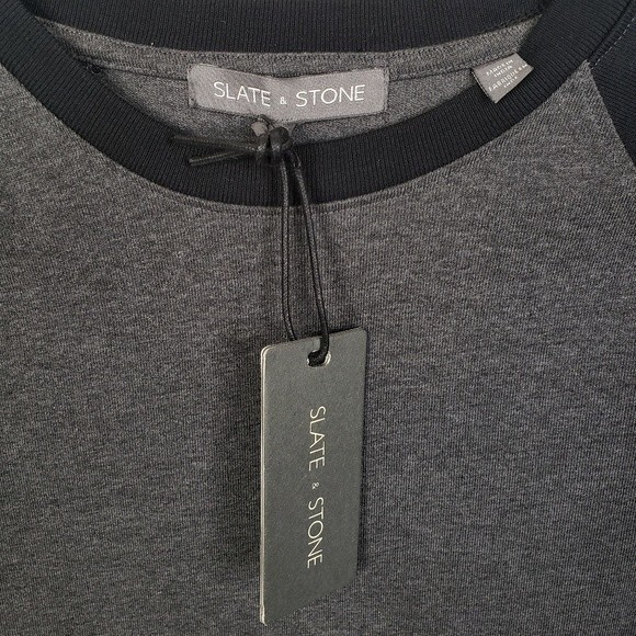 NWT Slate & Stone Mens Raglan Crewneck Sweater Size Sm - Picture 4 of 6